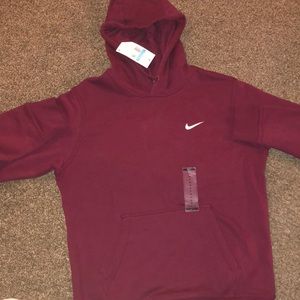 Mens Nike Maroon Pullover Fleece Hoodie (Size Medium) BRAND NEW NWT
